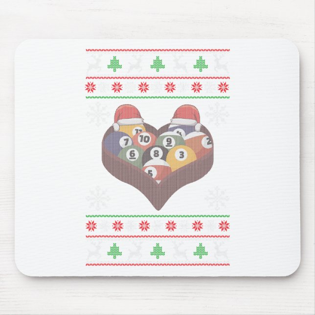 Funny Santa Claus Ball Pool Player Ugly Christmas  Mouse Pad (Front)