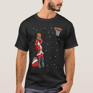 Funny Santa Claus Basketball Christmas Jumper T-Shirt