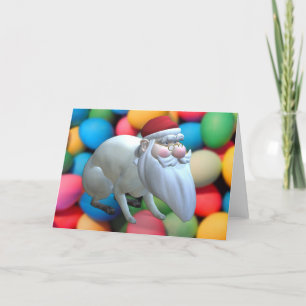 Funny Santa Claus Bunny Holiday Card