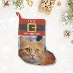 Funny Santa Claus Cat Photo and Name Personalised Small Christmas Stocking<br><div class="desc">Your cat will love this funny Christmas stocking personalised just for him. Add your kitty's name to Santa's red and black belt and a photo below. Cute and festive and plenty of room for cat nip or treats . . . a christmas stocking that will be treasured for years to...</div>