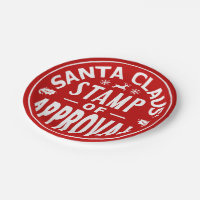 Funny Santa Claus Christmas Approval Stamp Party