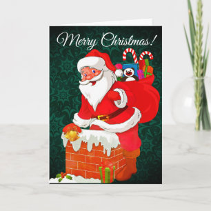 Funny Santa Claus Christmas Greeting Card