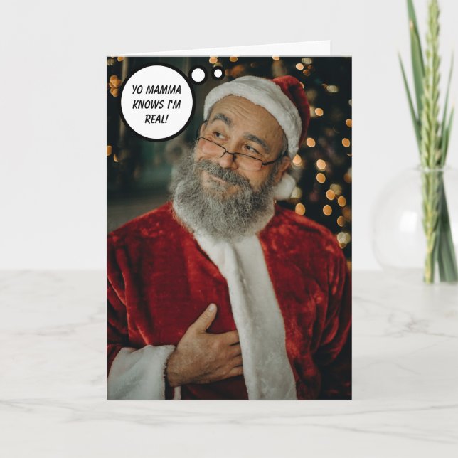 Funny Santa Claus, Christmas Greeting Card (Front)