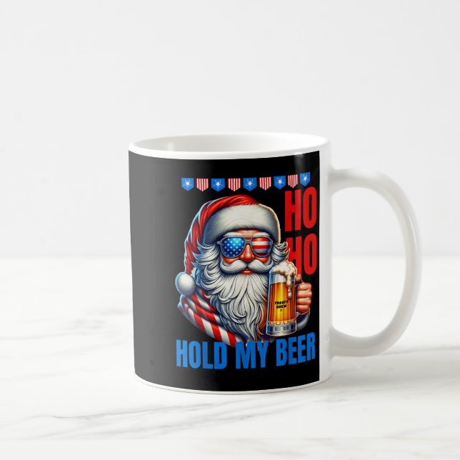Funny Santa Claus Christmas July 4th Patriotic Hol Coffee Mug (Right)