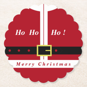 Funny Santa Claus Christmas Paper Coaster