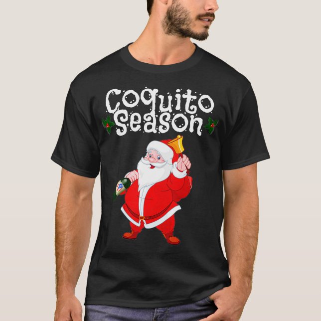 Funny Santa Claus Christmas Puerto Rican Coquito S T-Shirt (Front)