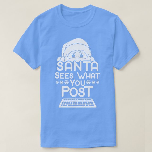 Funny Santa Claus Christmas Social Media Tiktok In T-Shirt (Design Front)