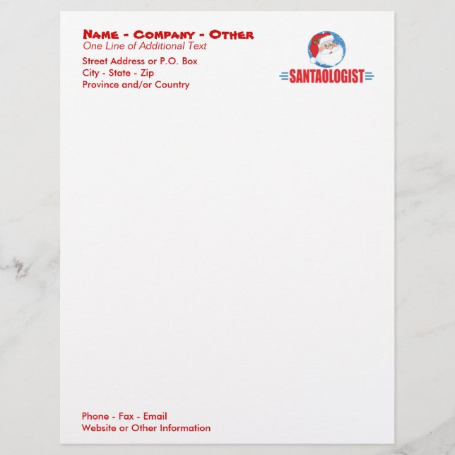Funny Santa Claus Customised Letterhead (Front)