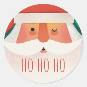 Funny Santa Claus   Cute Christmas Ho Ho Ho Kids Classic Round Sticker
