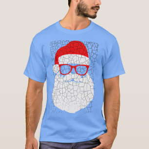Funny Santa Claus face Sunglasses with Hat Beard C T-Shirt