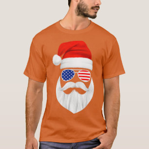 Funny Santa Claus face Sunglasses with Hat Beard C T-Shirt