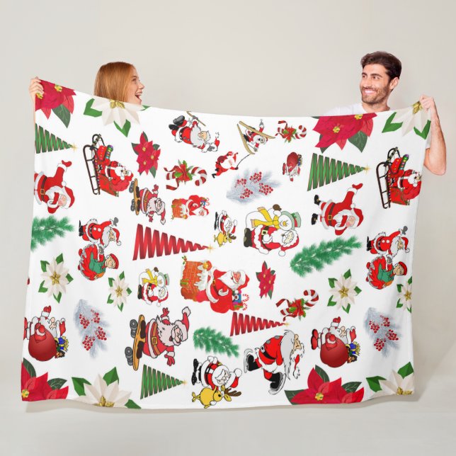 Funny Santa Claus  Fleece Blanket (In Situ)