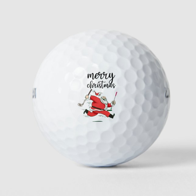 Funny Santa Claus  golf  gift for Merry Christmas  Golf Balls (Front)