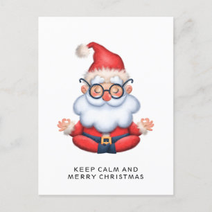 Funny Santa Claus Keep Calm And Merry Christmas Postcard