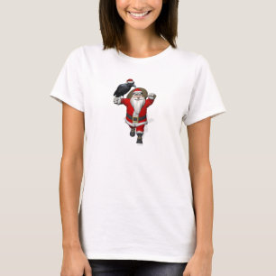 Funny Santa Claus Loves Ravens T-Shirt