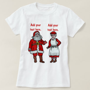 Funny Santa Claus & Mrs Christmas Personalised T-Shirt