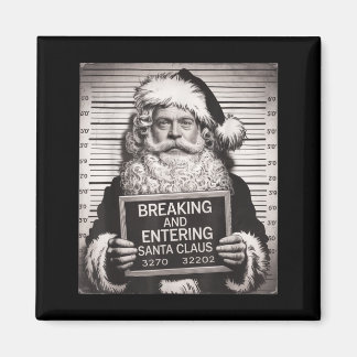 Funny Santa Claus Mugshot Christmas – Santa Xmas Magnet