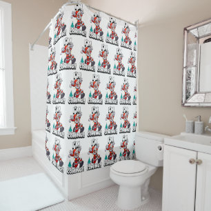 Funny Santa Claus Pattern Humourous Christmas Shower Curtain