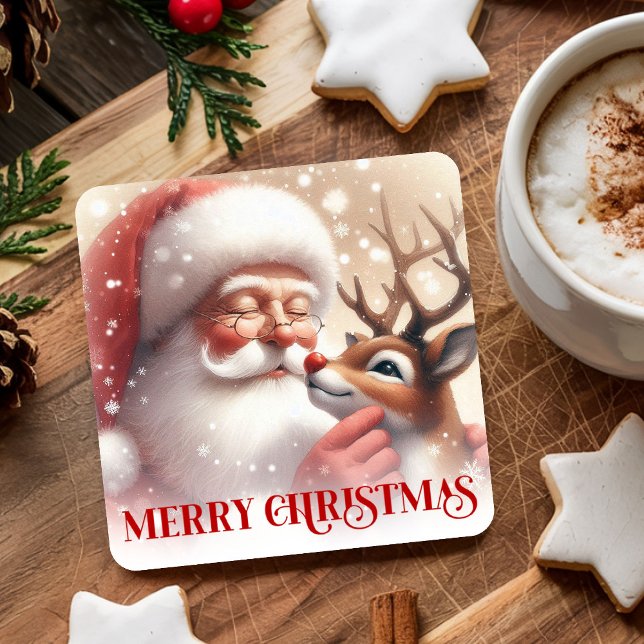 Funny Santa Claus Red Nose Rudolph Coasters (Funny Santa Claus Red Nose Rudolph Coasters)