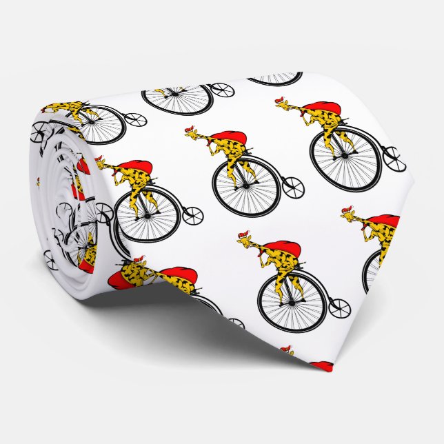 Funny santa claus riding a bike tie (Rolled)
