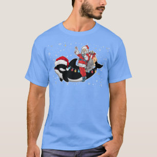 Funny Santa Claus Riding Orca Christmas Whale  547 T-Shirt