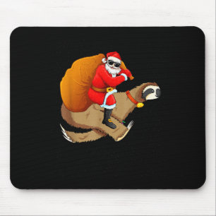 Funny Santa Claus Riding Sloth Christmas Boys Men Mouse Pad