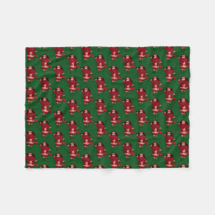 Funny Santa Claus Strawberry Farmer Fleece Blanket