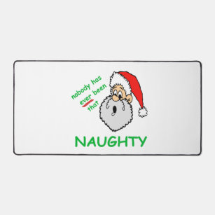 Funny Santa Claus Surprised Nobody That Naughty Desk Mat