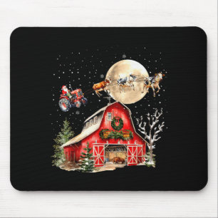 Funny Santa Claus Tractor Cows Farm Farmer Christm Mouse Pad