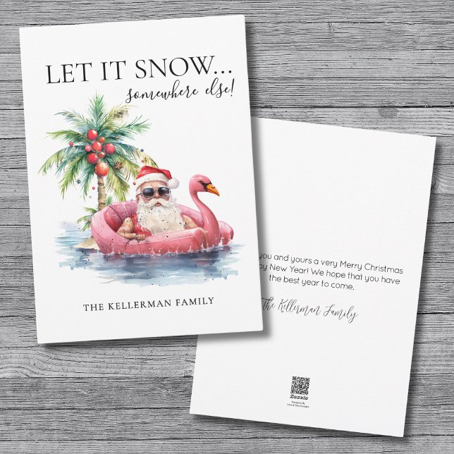 Funny Santa Claus Tropical Beach Christmas Holiday Card (Funny Santa Claus Tropical Beach Christmas Holiday Card)