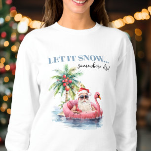 Funny Santa Claus Tropical Beach Christmas Sweatshirt