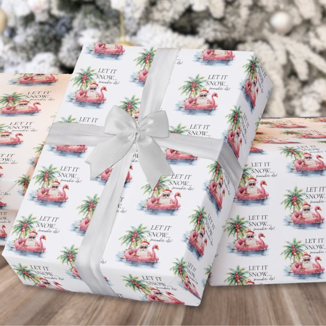 Funny Santa Claus Tropical Beach Christmas Wrapping Paper (Funny Santa Claus Tropical Beach Christmas Wrapping Paper)