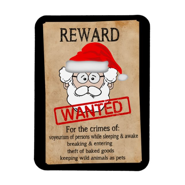 Funny Santa Claus Wanted Poster Magnet (Vertical)