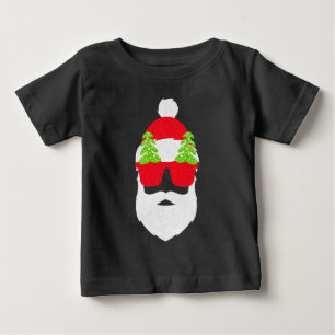 Funny Santa Claus with Christmas Sunglasses Baby T-Shirt
