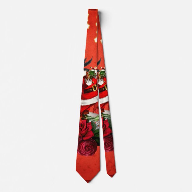 Funny Santa Claus with cute fawn Tie (Front)