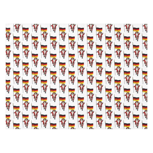 Funny Santa Claus With Ensign Of Germany Tablecloth (Front (Horizontal))