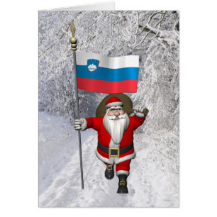 Funny Santa Claus With Ensign Of Slovenia