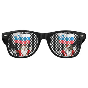 Funny Santa Claus With Ensign Of Slovenia Retro Sunglasses