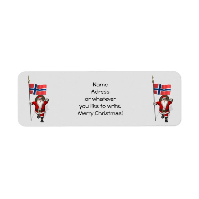 Funny Santa Claus With Flag Of Norway (Front)