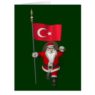 Funny Santa Claus With Flag Of Turkey