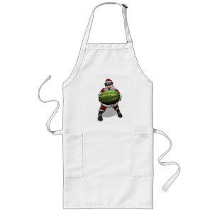 Funny Santa Claus With Giant Melon Long Apron