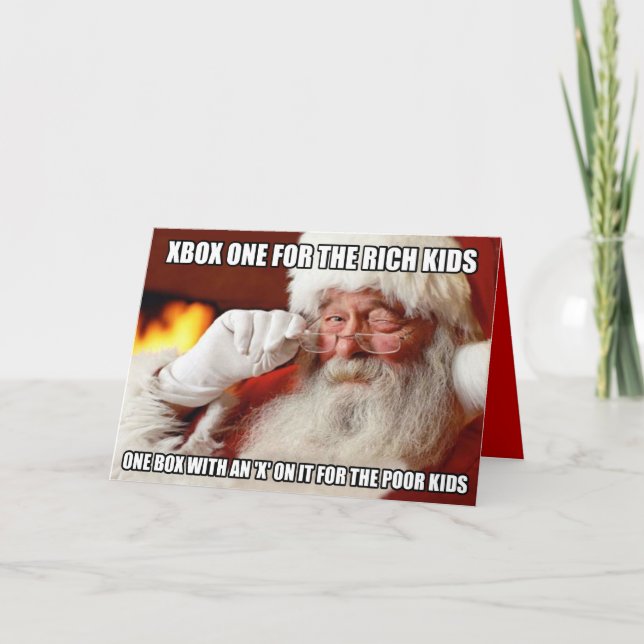 Funny Santa Claus Xbox one meme Holiday Card (Front)