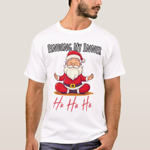Funny Santa Claus Yoga Christmas Lotus Pose Medita T-Shirt