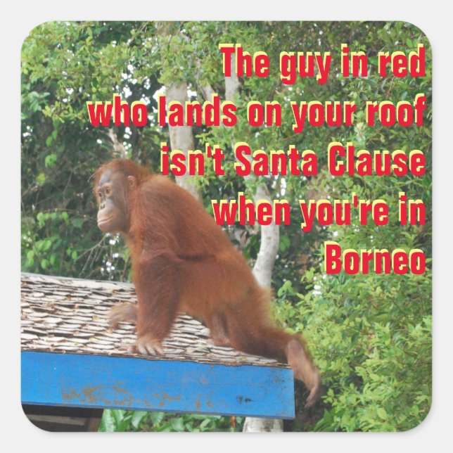 Funny Santa Clause Christmas Square Sticker (Front)