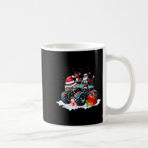 Funny Santa Clause Riding Monster Red Truck Xmas T Coffee Mug