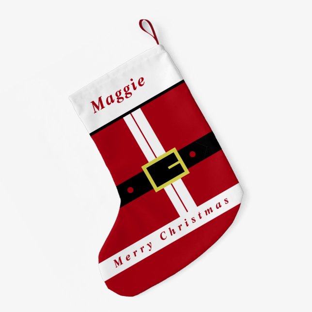 Funny Santa Cloths Christmas Stocking Custom Name (Back (Hanging))