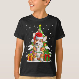 Funny Santa Corgi Dog Christmas Tree Gifts Xmas Ma T-Shirt
