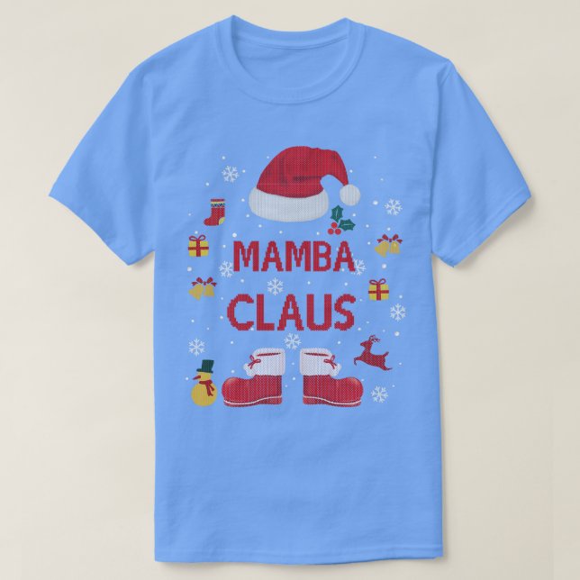 Funny Santa Costume Mamba Claus Xmas Pyjama Tee (Design Front)