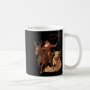 Funny Santa Cowboy Rodeo Reindeer Western Horse Ro Coffee Mug