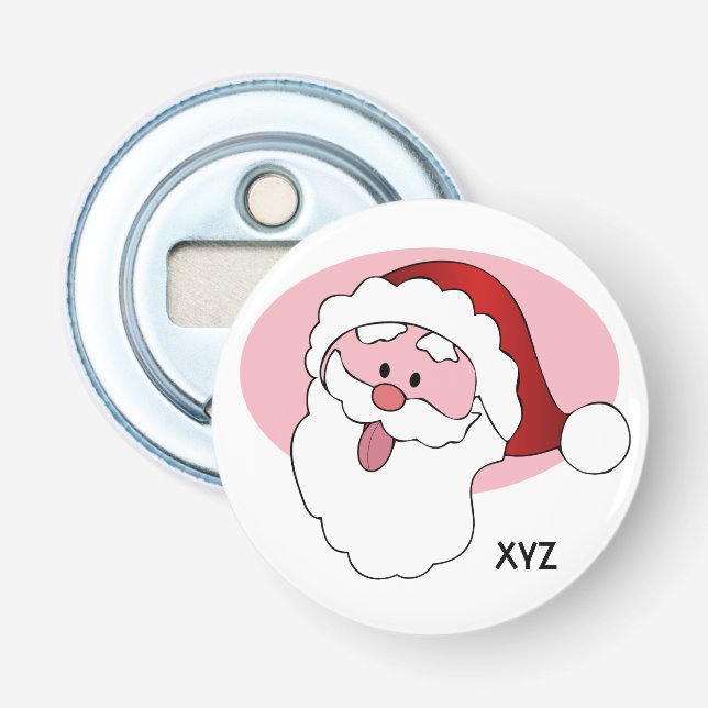 Funny Santa custom monogram bottle opener (Front)